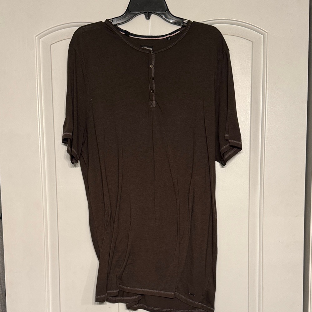 Buffalo David Bitton Dark Brown Henley Shirt